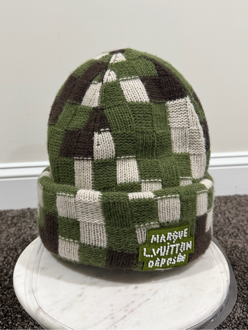 Louis Vuitton Pharrell SS24 Damoflage Damier Camo Beanie Knit Hat